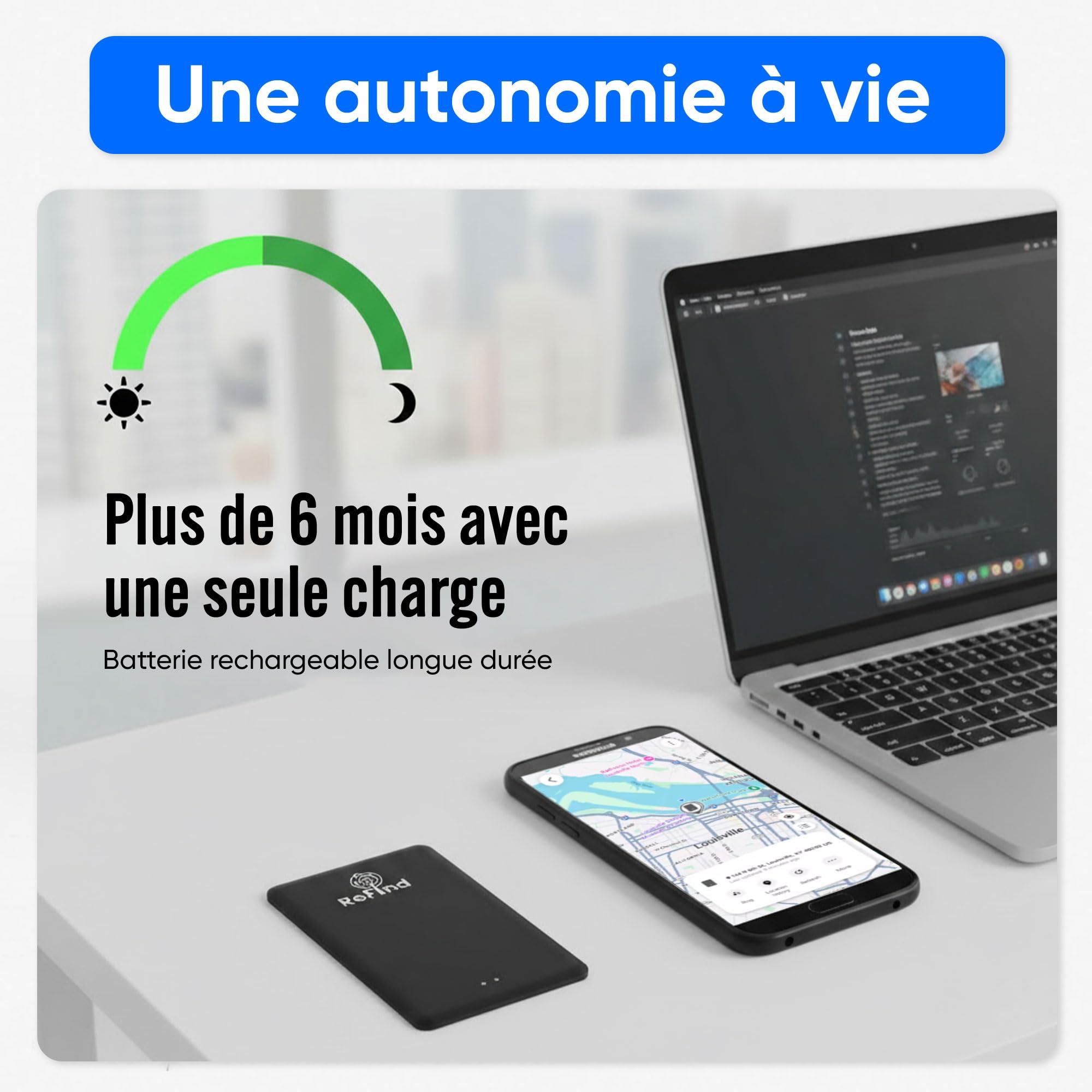 ReFind Carte-Tracker (Uniquement pour Samsung) – Balise Intelligente Mince et Robuste pour Portefeuilles, Sacs. Carte-Tracker Rechargeable, Compatible avec l'application Samsung SmartThings.