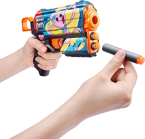 Vista 5 de XSHOT Skins Flux Poppy Playtime Dart Blaster 2PK - Jumpscare + Kissy, 16 dardos por ZURU