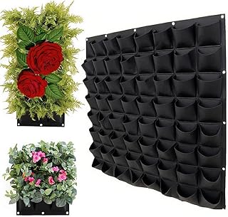 Vertical Wall Planter Bags - Premium Felt Hanging Garden Water-Preservin...