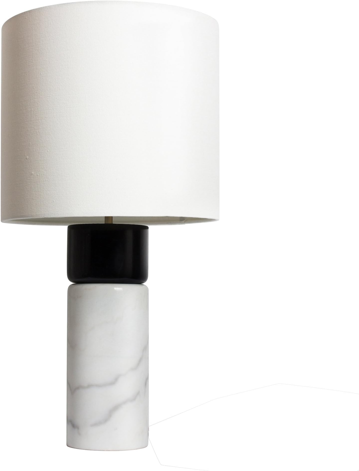 Luxeria L2 LUX1266 Chandeliers Carrara Table LAMP, White, Modern, Marble & Black Wood