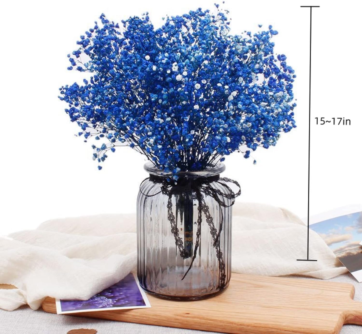 beerfingo Bouquet de fleurs séchées pour bébés (bleu encre)