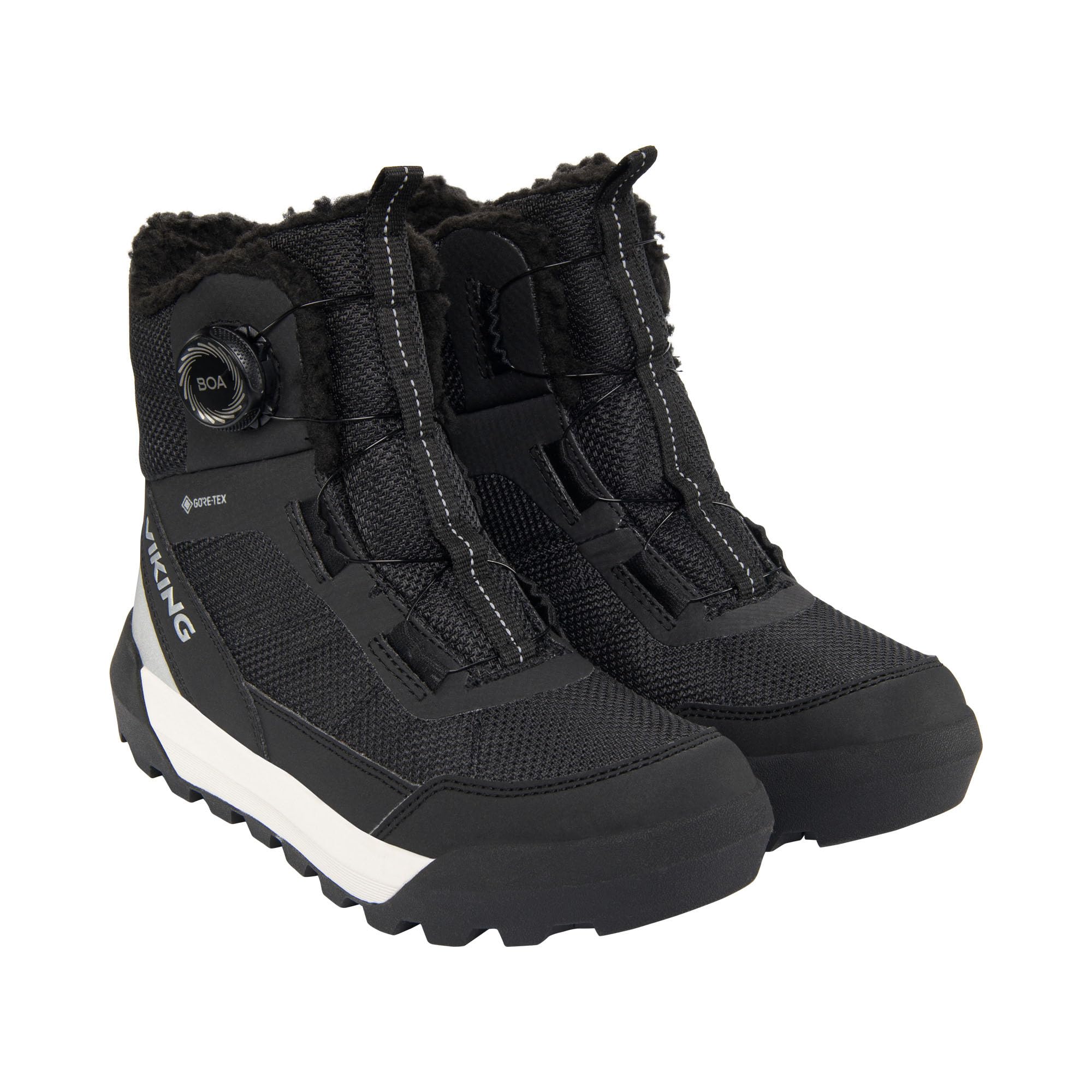 Viking Expower Warm GTX Boa, but śnieżny Unisex-dla dzieci i chłopców, Czarny, 33 EU