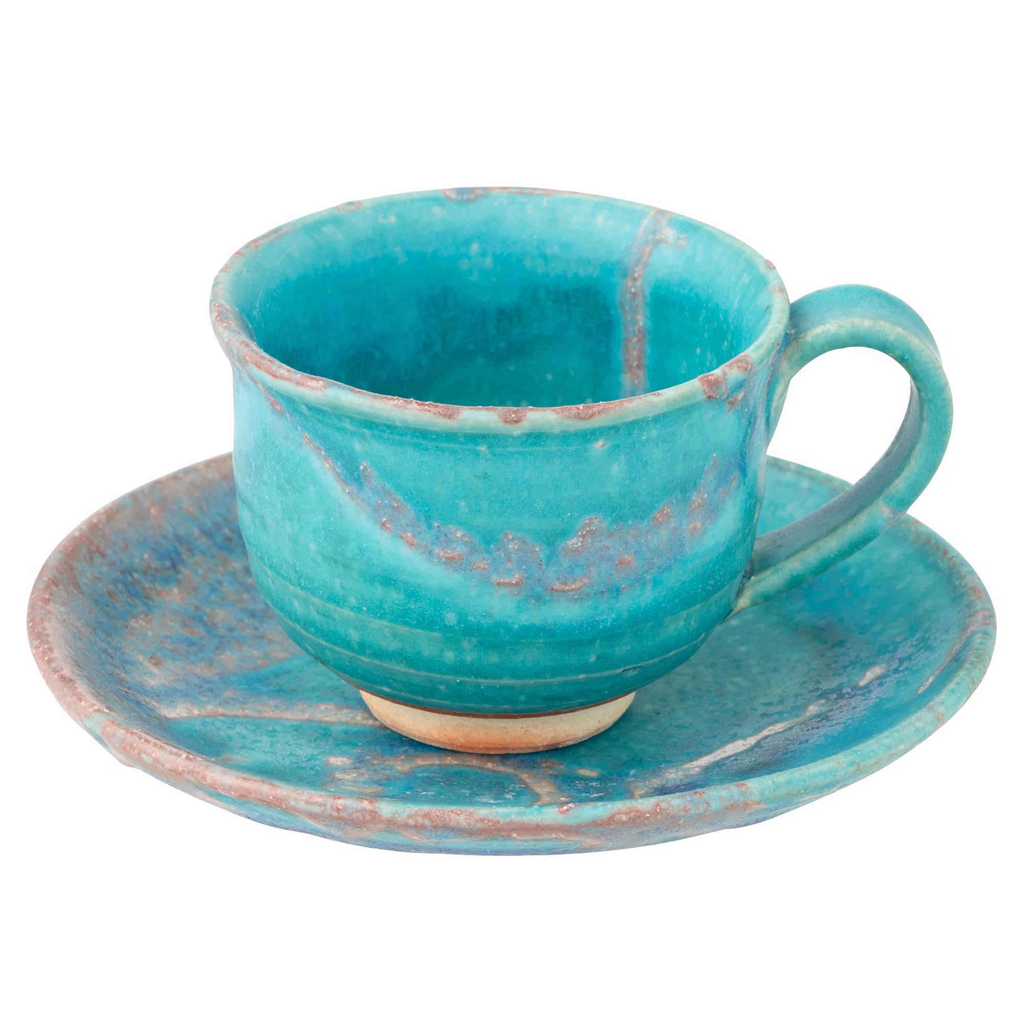 Shigaraki Cup and Saucer, Blue