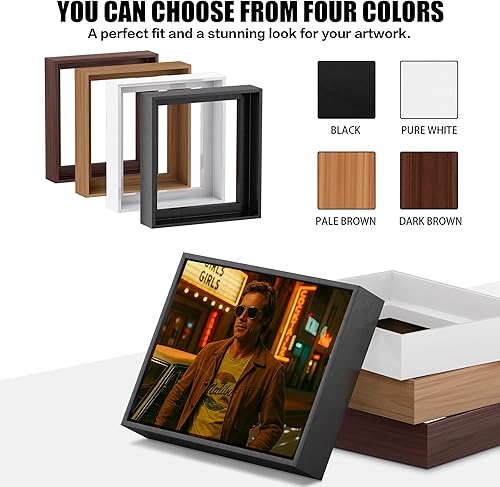 Miniatura 5 de ART Marco flotante de lienzo para lienzo envuelto en galería de 1 a 1.25 pulgadas de profundidad, marcos flotantes con aspecto de madera para