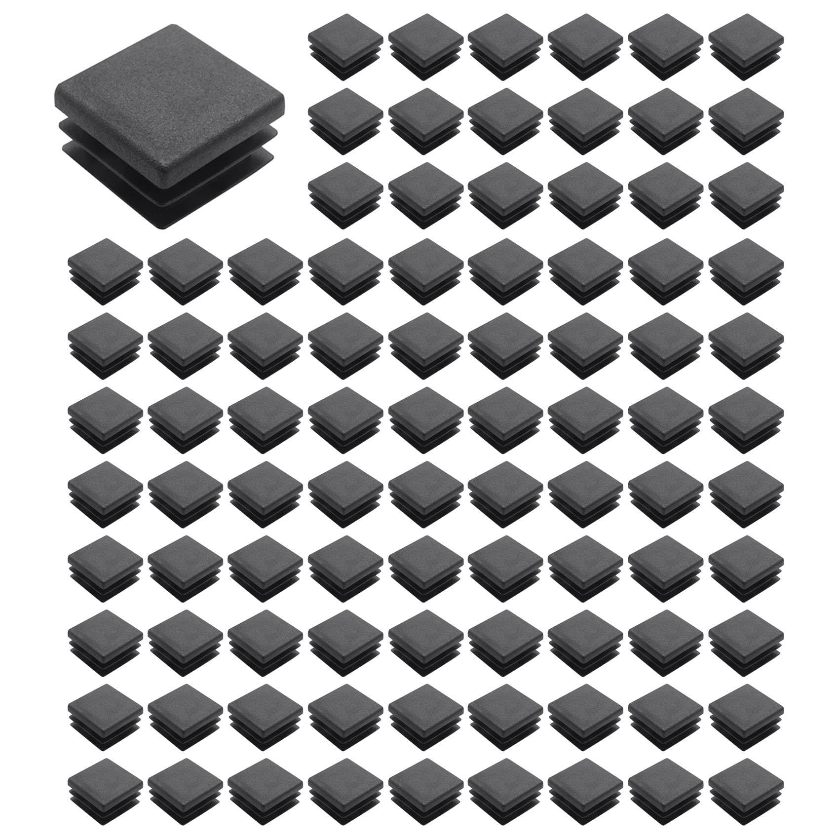 800Pcs Kunststoff Vierkantrohreinsätze Verschlusskappen 20Mm X 20Mm Schwarz