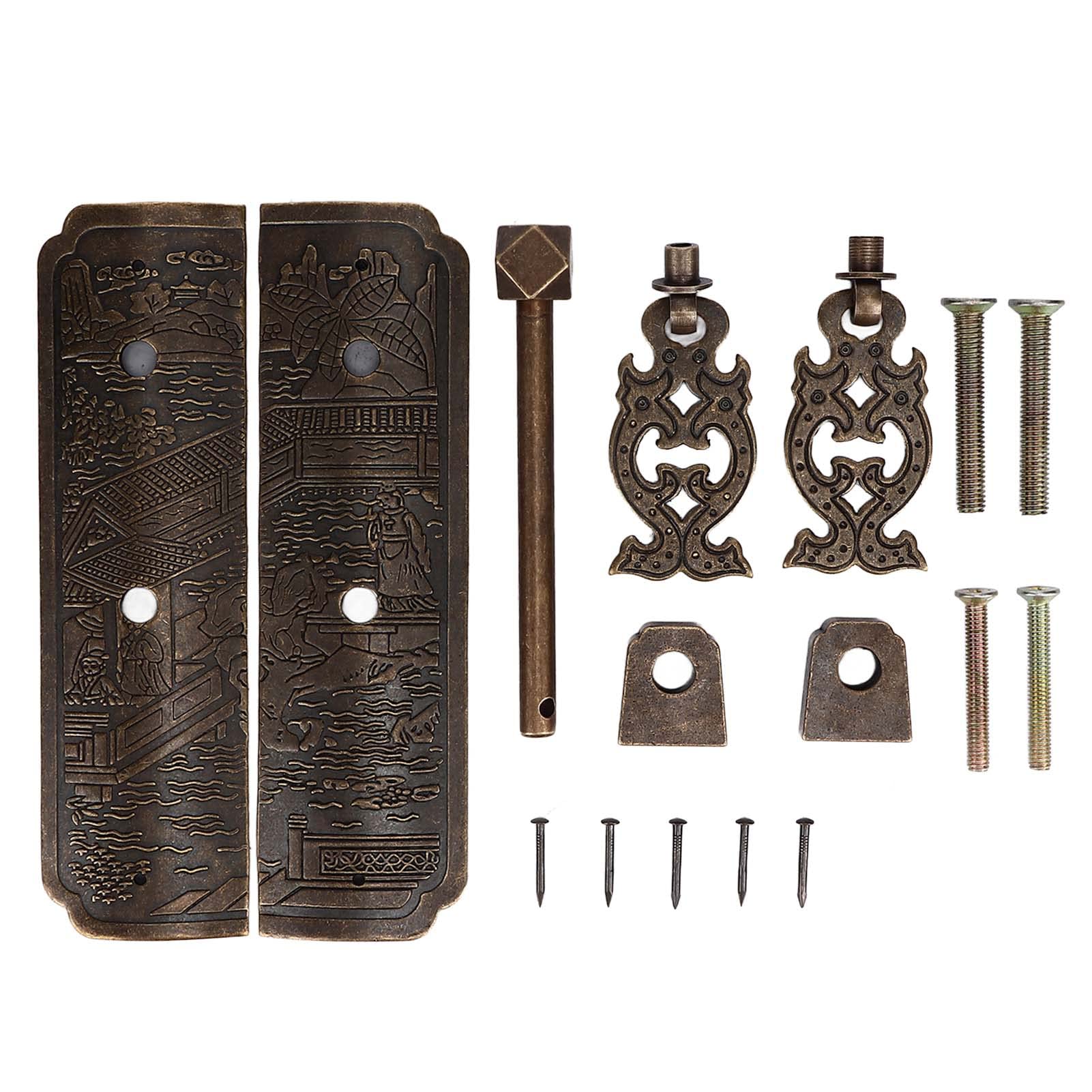 Antique Drawer Pendant Pulls Beautifully Engraved High Hardness Brass Book Cabinet Pull Handle for Dressers Wardrobes-picture-27
