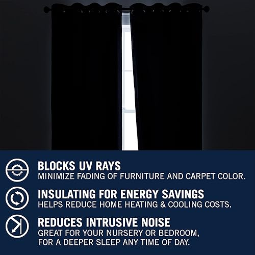 Miniatura 5 de Nautica Cortinas opacas para el hogar, Providence Ultimate Blackout Classics, cortinas térmicas de privacidad para dormitorio o sala de estar, juego