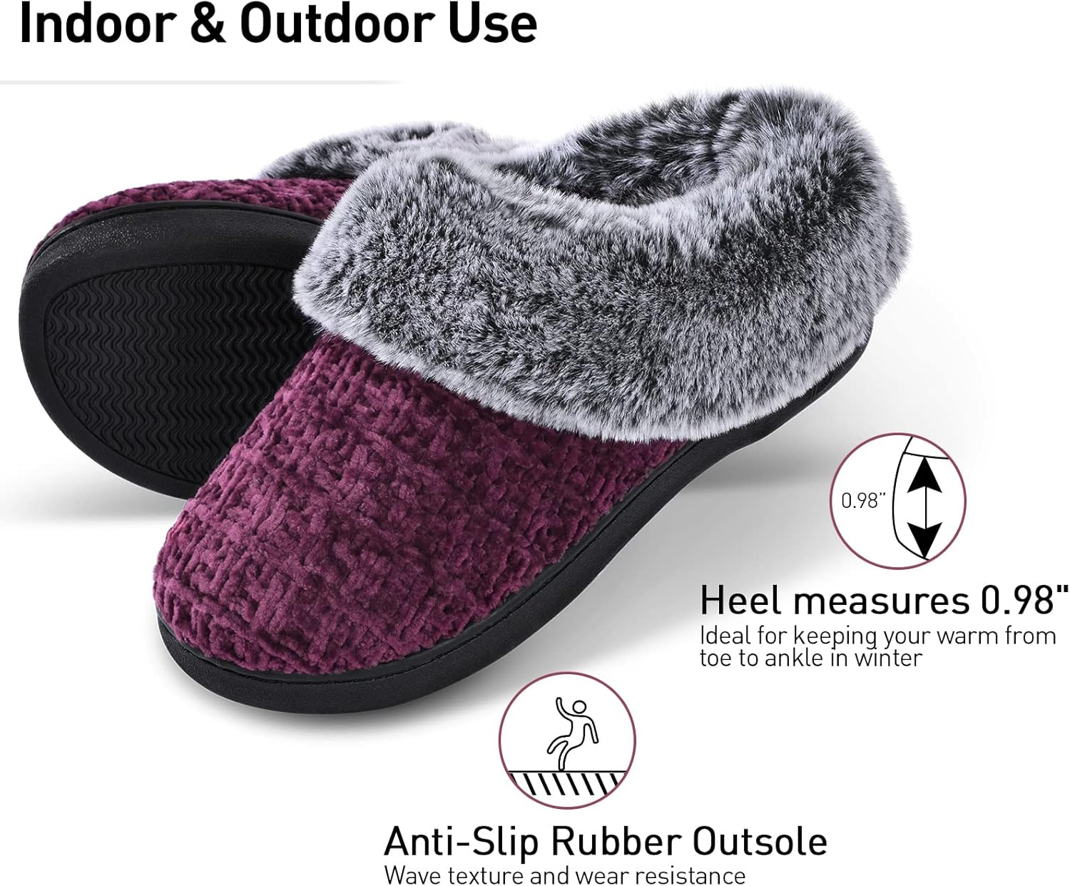 DL Women's Memory Foam Moccasin Slippers Micro Suede with Breathable Faux Fur Lining Slip On House Shoes Micro Indoor & Outdoor - Image 3