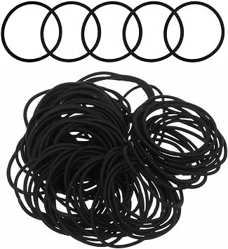 Generic 100pcs Black Elastic Hair Bands, Small Elastic Hair Bobbles For Women, 2mm Thin Hair Tie for Kids, Soft Hair Bands withou Metal, Elastic Ponytail Holder, Gentle Elastics Hair Ties