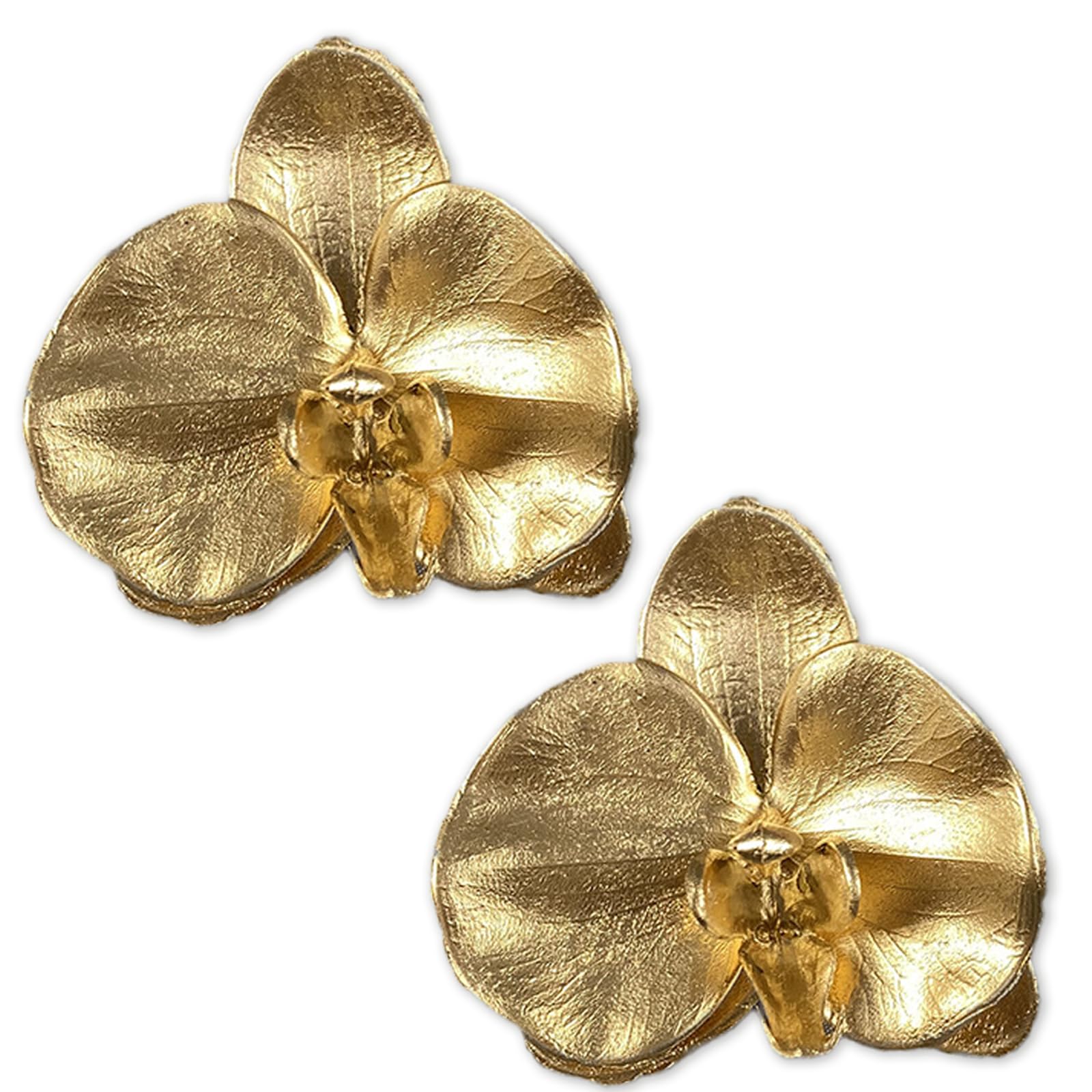 Photo 1 of KMYZQDV 2pcs Flower Shoe Clips Gold Orchid Clip for Shoes Accessories Women Decorative Foot Charm Ornaments for Heels and Flats Stylish Floral Decorations Beachy Summer Vacation Shoe Charms
