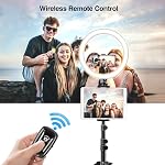 elitehood 12’’ Ring Light for iPad, LED Ring Light with Tripod Stand, Dimmable Makeup Light, YouTube Equipment, Selfie Circle Light with Phone Holder, Ringlight and Stand for Video/Photography/VLOG