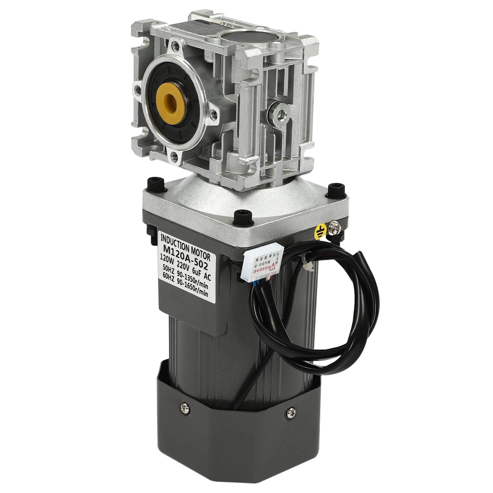 Motoriduttore AC 120 W 220 V asincrono, velocità reversibile, motore elettrico 1350 giri/min monofase, coppia elevata regolabile con regolatore di velocità Gear motore 1: 80 (80 K)