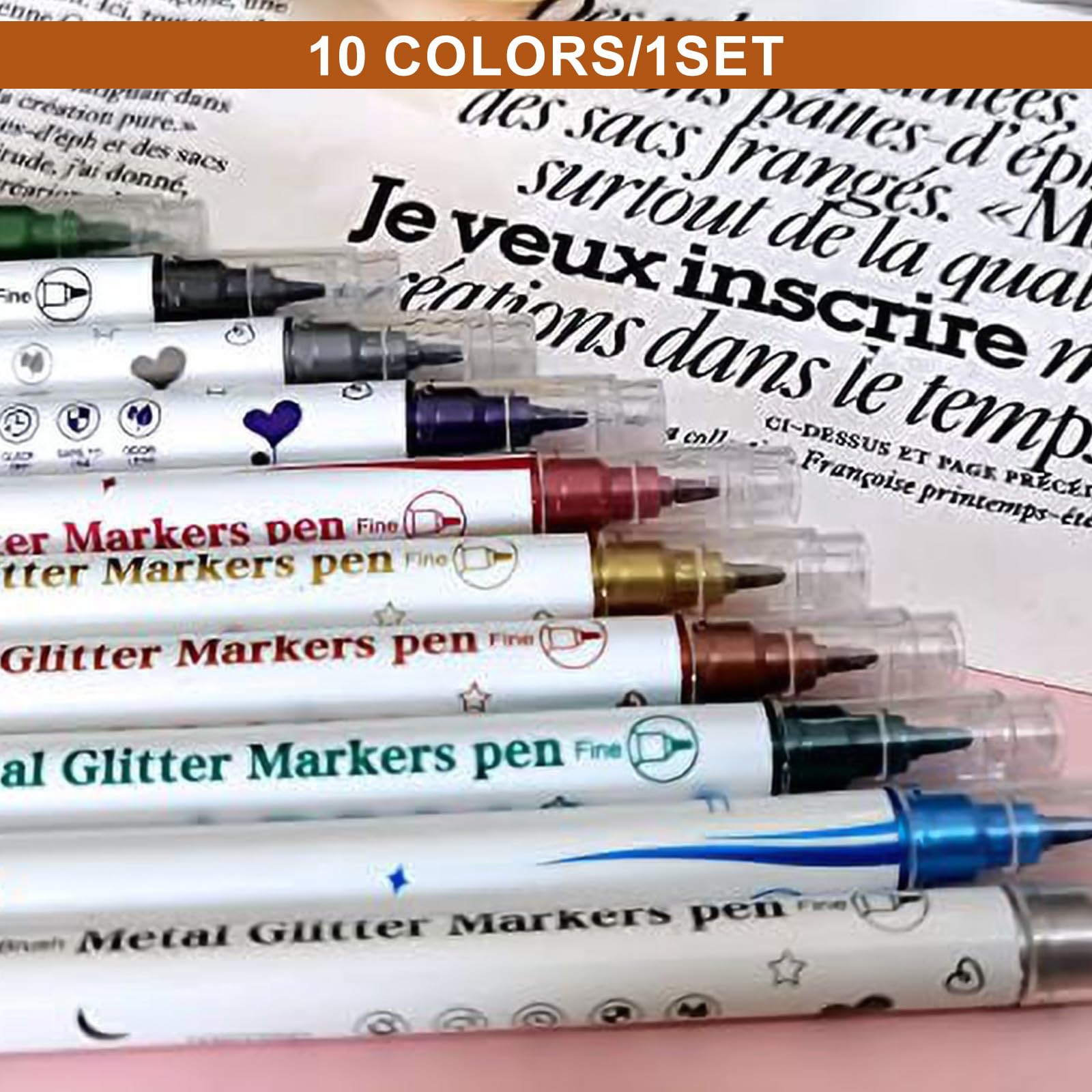 10pcs 3D Nail Art Pens Set Nail Art Tools for 3D Nail Polish Pens Graffiti Nail Drawing Pen Nail Polish Pen Manicure for Painting Nails DIY Nail Art Beauty Adorn for Women Girls, Double Tips - Image 3