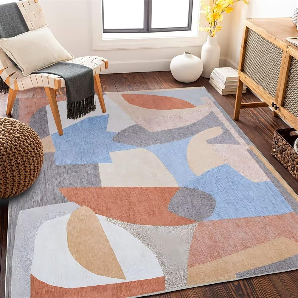Moquette sol 200x300cm bleu gris et tapis chambre bebe fille lavable doux
