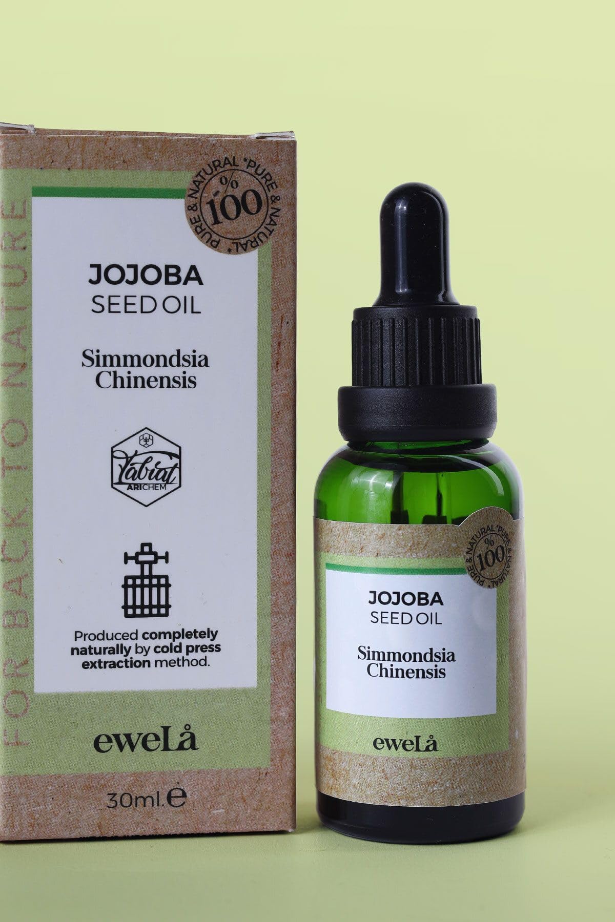 Jojoba Yağı,%100 Saf ve Doğal, Soğuk Preslenmiş, 30 ml, Cilt Saç ve Tırnak Bakımı için