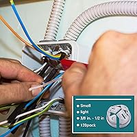 Vista 4 de Sintuff 120 piezas 3/8 pulgadas - 1/2 pulg. Conector a presión de botón no metálico a granel gris NM Conector de cable Conector de conducto