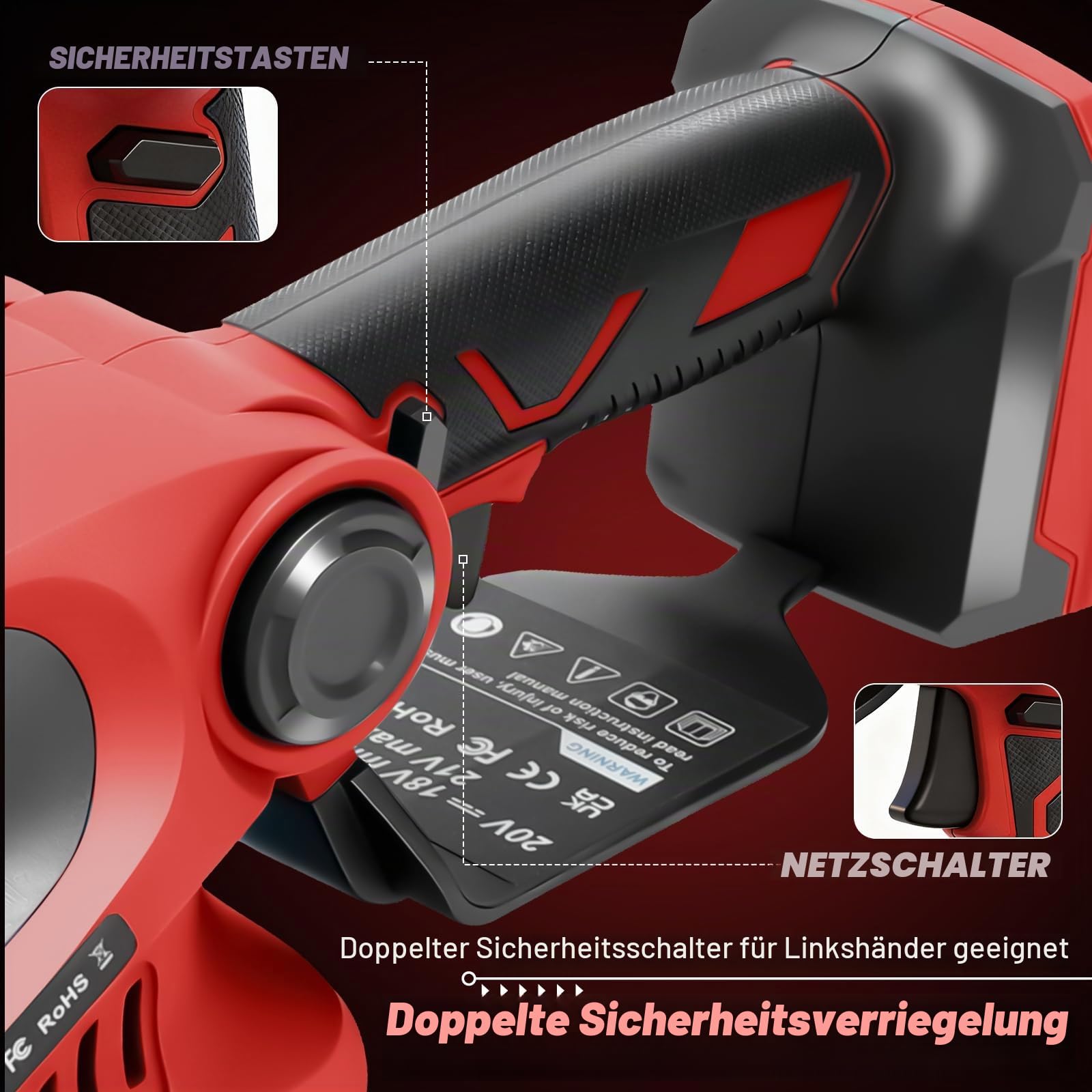 Akku Teleskop Heckenschere kompatibel mit Milwaukee 18V (ohne Akkus) | 3 IN 1 Grasschere Strauchschere Lange elektrische Heckenschere mit Teleskopstange Teleskopstiel bürstenloser Motor