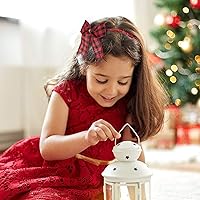 Vista 2 de WILLBOND 12 lazos decorativos de terciopelo de arpillera a cuadros de búfalo para coronas para envoltura de regalo, decoración de fiesta de Navidad