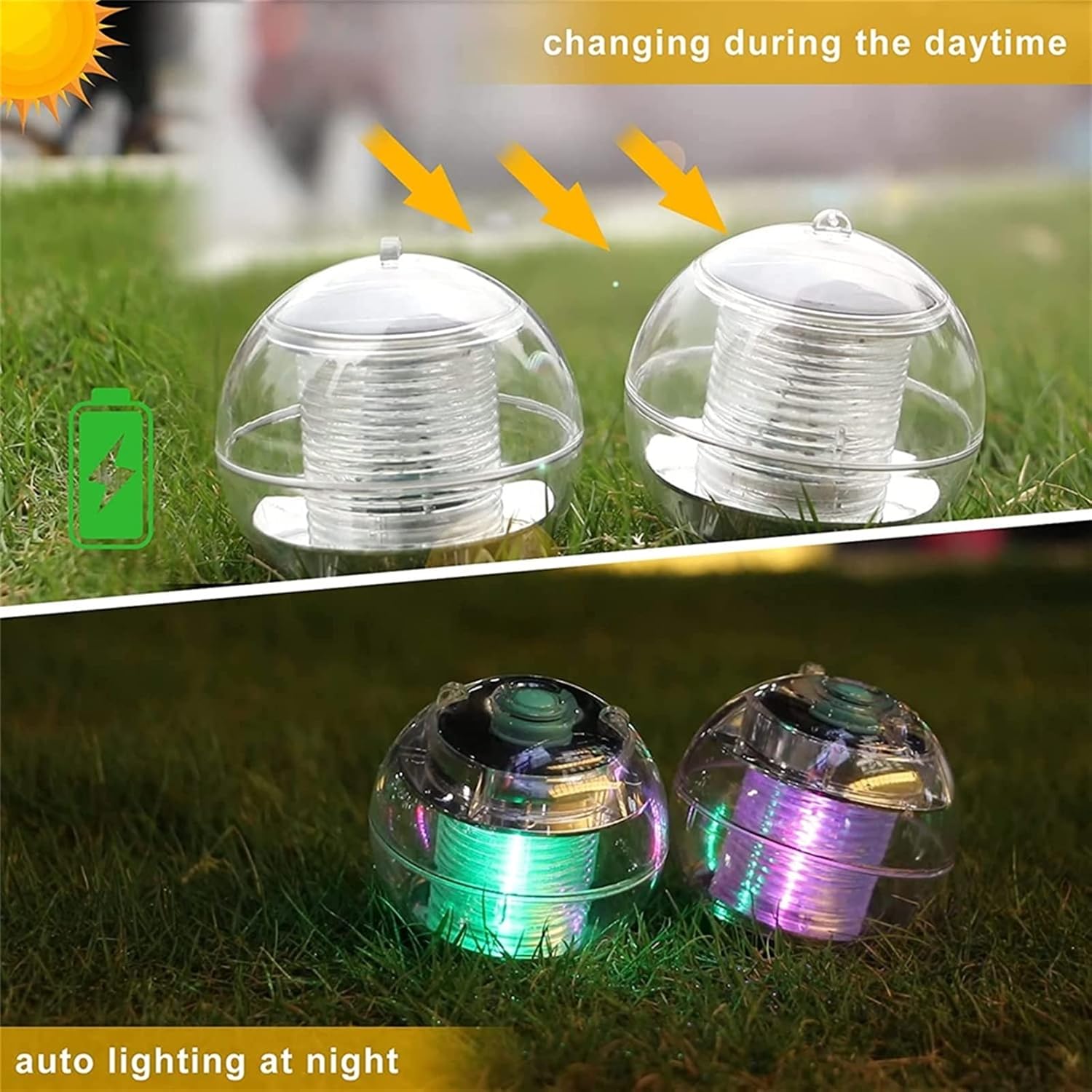 Solar Floating Pool Lights Ball Swimming Pool Lights with 7 Colors Changing LED Lights for Pool, Tub, Pond Decor(1 PCS)