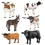 Terra by Battat - Farm Animal Toy Set with Realistic Holstein Cow, Bulls & Donkey Figurines - Educational Toddler Toys for Imaginative Play and Learning - Detailed Farm Animals, 6 Pieces - For Kids