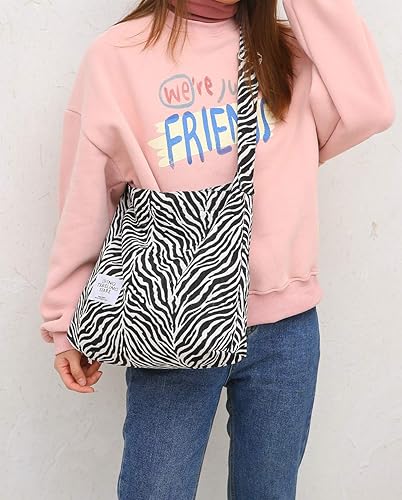 Miniatura 6 de Covelin - Bolsa de hombro informal de lona para mujer, estilo bohemio y retro, bolsa de mano, bolso cruzado, tamaño grande