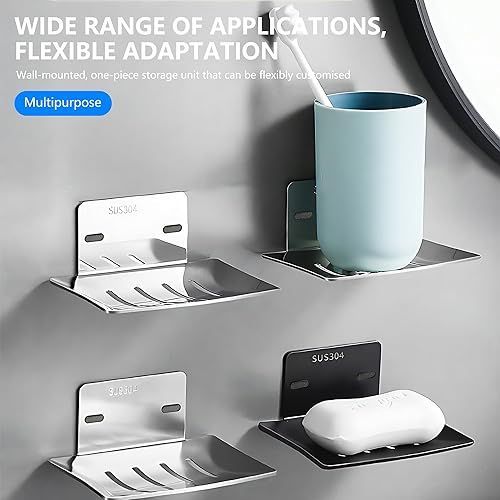 Miniatura 6 de Jabonera montada en la pared, jabonera de baño para ducha, acero inoxidable 304 montado en la pared, soporte para jabón para baño y cocina, color