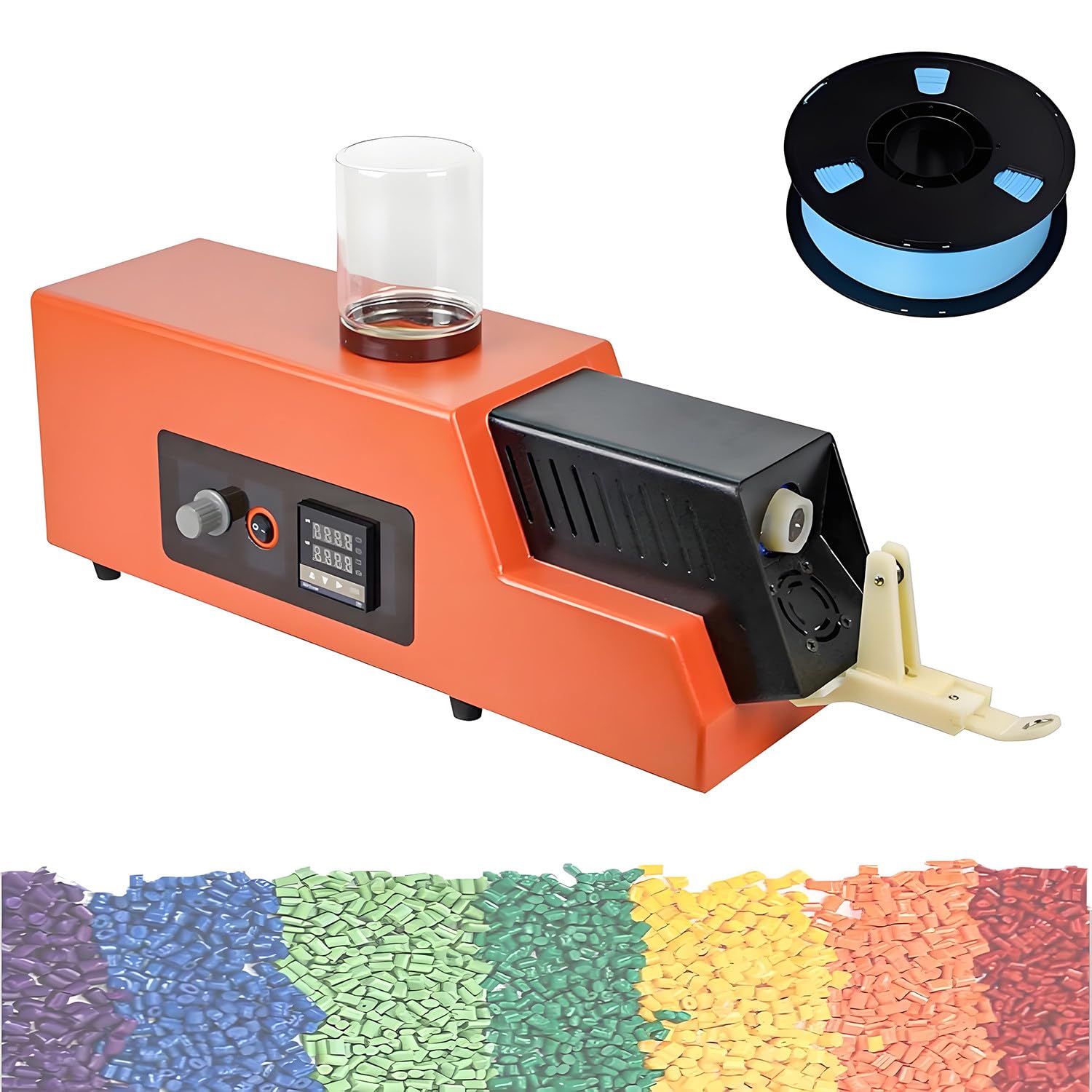 Jozyjul Multicolor Professional Upgrade 3D Filament Extruder Machine With Variable Speed ​​Control (300-650 Mm/Min), Desktop Filament Recycler And Extruder For Pla/Abs/Tpu