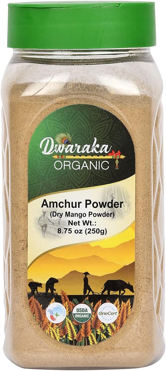 Amazon.com : Dwaraka Organic - Amchur Powder, Dried Mango Powder, 8.8oz ...