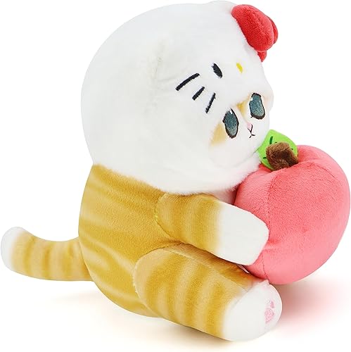 Miniatura 3 de Kawaii - Muñeca de peluche con diseño de gato y tiburón, almohada suave para niños y niñas (Cat-A, 7.8 pulgadas)
