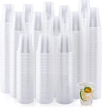 Turbo Bee 1000 Pack 5oz Clear Plastic Cups,Small Disposable Party Cups, Disposable Cups Cold Beverage Plastic Clear Cups, Picnic, BBQ, Travel, and Events