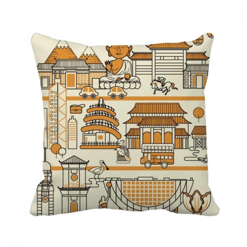 Oreiller Victoria Harbour HK 40x40cm pour égayer un canapé trop terne