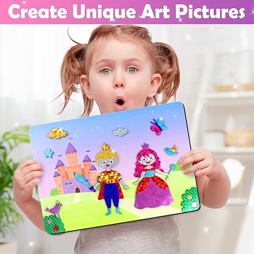 Miniatura 2 de ZMLM Regalo de juguete de artesanía divertido kit de manualidades de princesa unicornio para niñas de 4 a 9 años, calcomanías de hadas, suministros