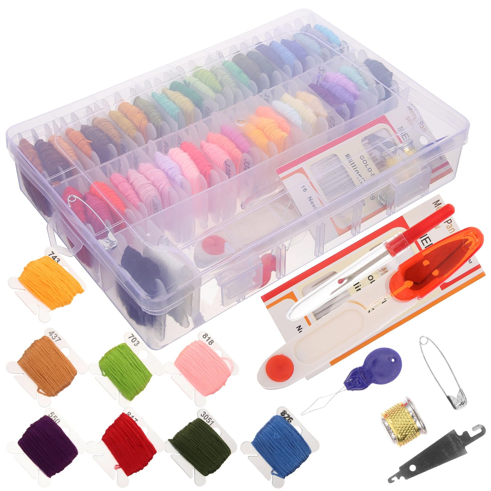 Homoyoyo Kit de Bordado para Principiantes 50 Colores con Caja Plástica