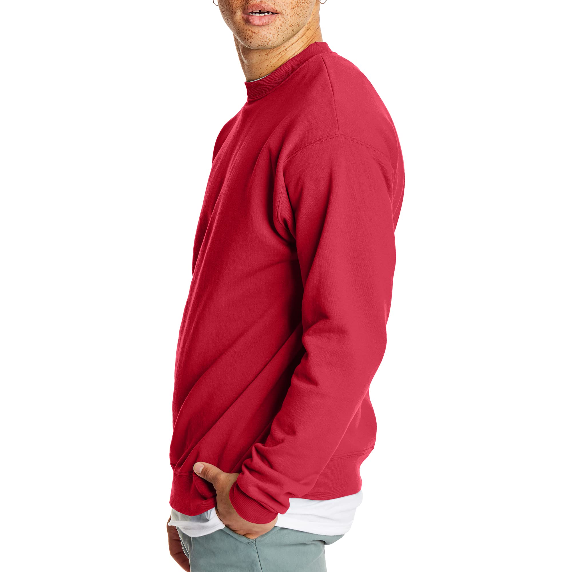 Hanes Men's Sweatshirt, EcoSmart Fleece Crewneck Sweatshirt, Big & Tall Available, 1 or 2-Pack: 2 Deep Red - 2 Pack 3X-Large