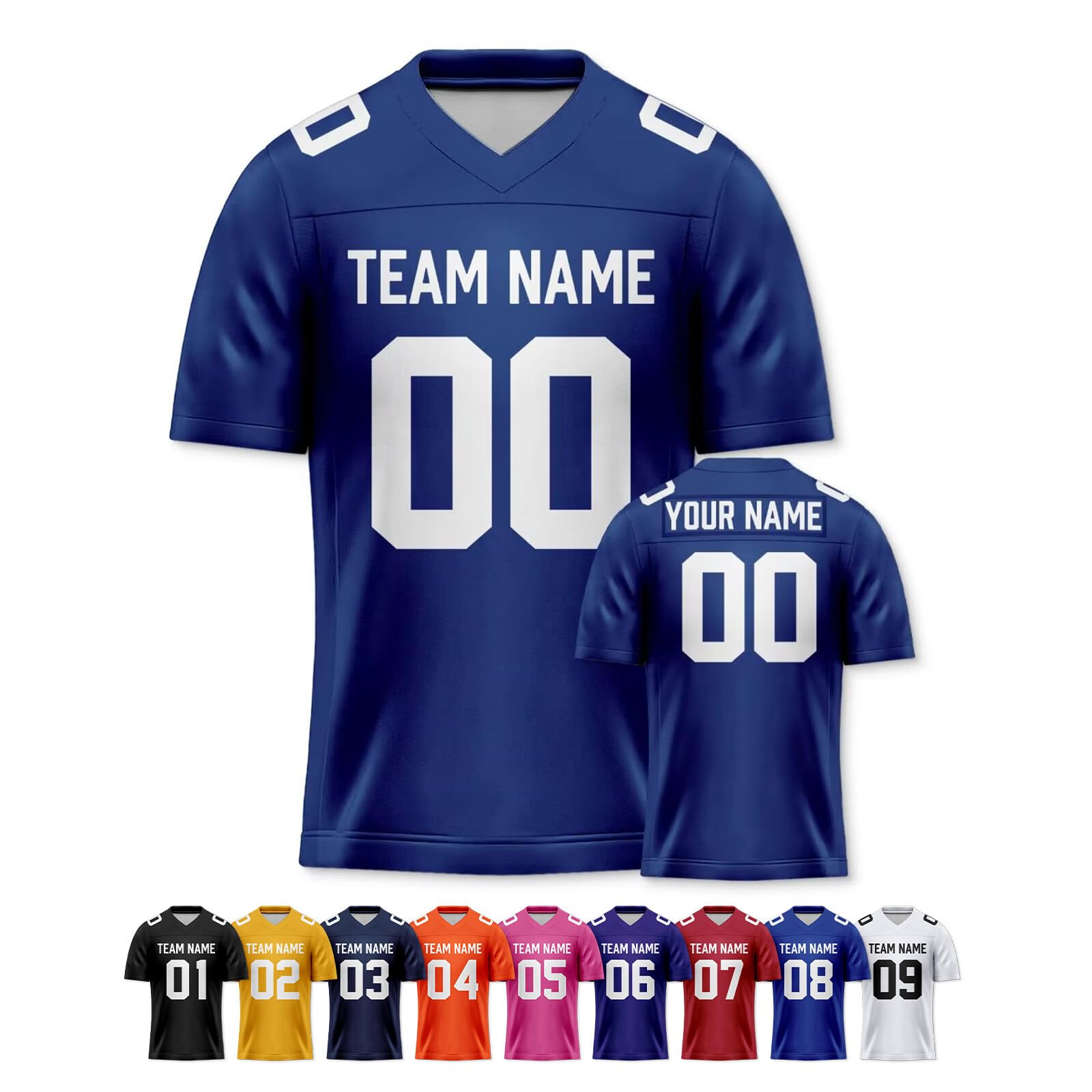 Custom Replica Football Jersey with Name Number Logo