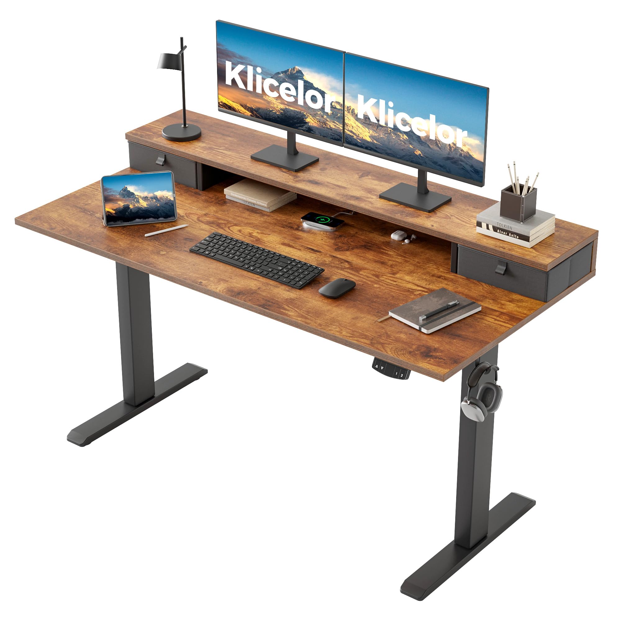 PC　DESK　LOW　120cm　BR Amazon.com: Klicelor 55 x24 Inch Electric Standing Desk with