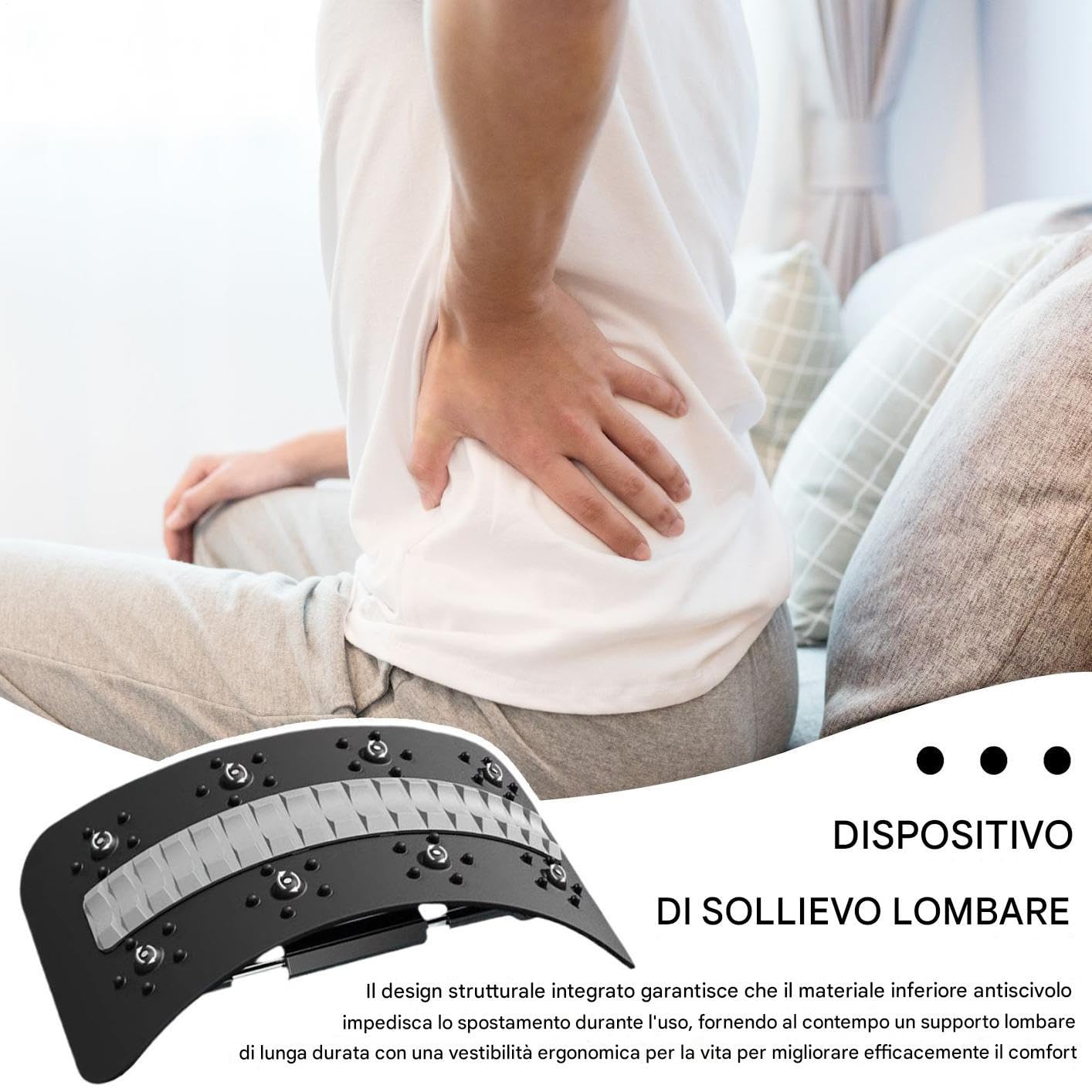 Generico Stretch Rücken - -Deck | Verstellbares Lendendehner, Massagegerät | Rückenschmerzen hoch und niedrig, Haltungskorrektur, Dehnbrett für Yoga, Pilates, Auto, Bett & Büros