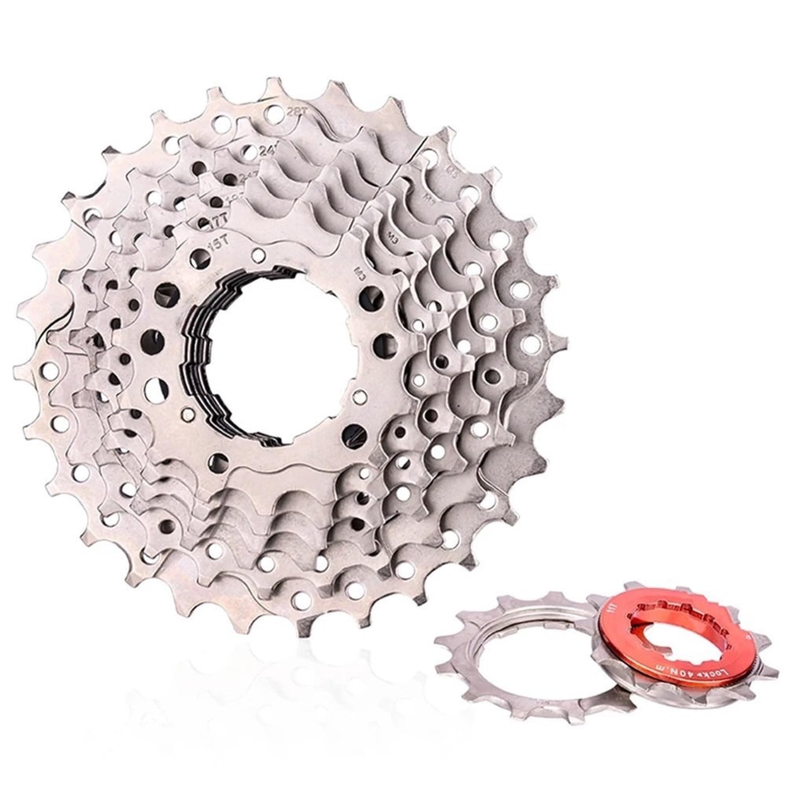 Flywheel Puller flywheel Remover MTB Road Bike 8 Speed Cassette 8S 23T/25T/28T/30T/32T/34T/36T Mountain Bicycle Sprocket K7 Folding(8S 28T-Chain)