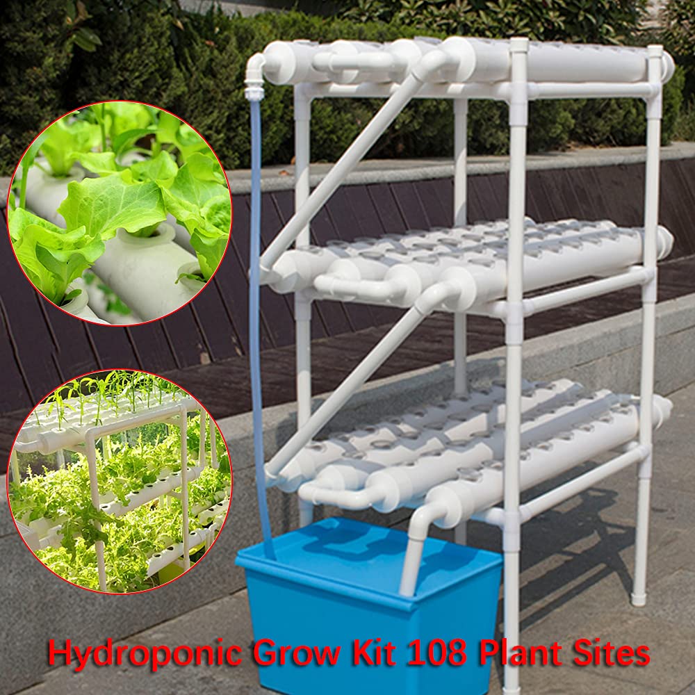 Sistema de cultivo hidropónico | 3 niveles 108 plantas | Respetuoso con el medio ambiente, altos rendimientos, fácil manejo | PVC-U