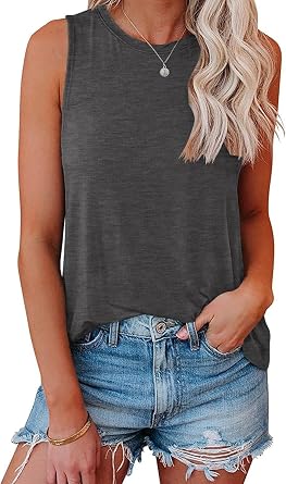 Tank Tops for Women Summer Sleeveless Casual Loose Fit Tshirts Tunic Blouse