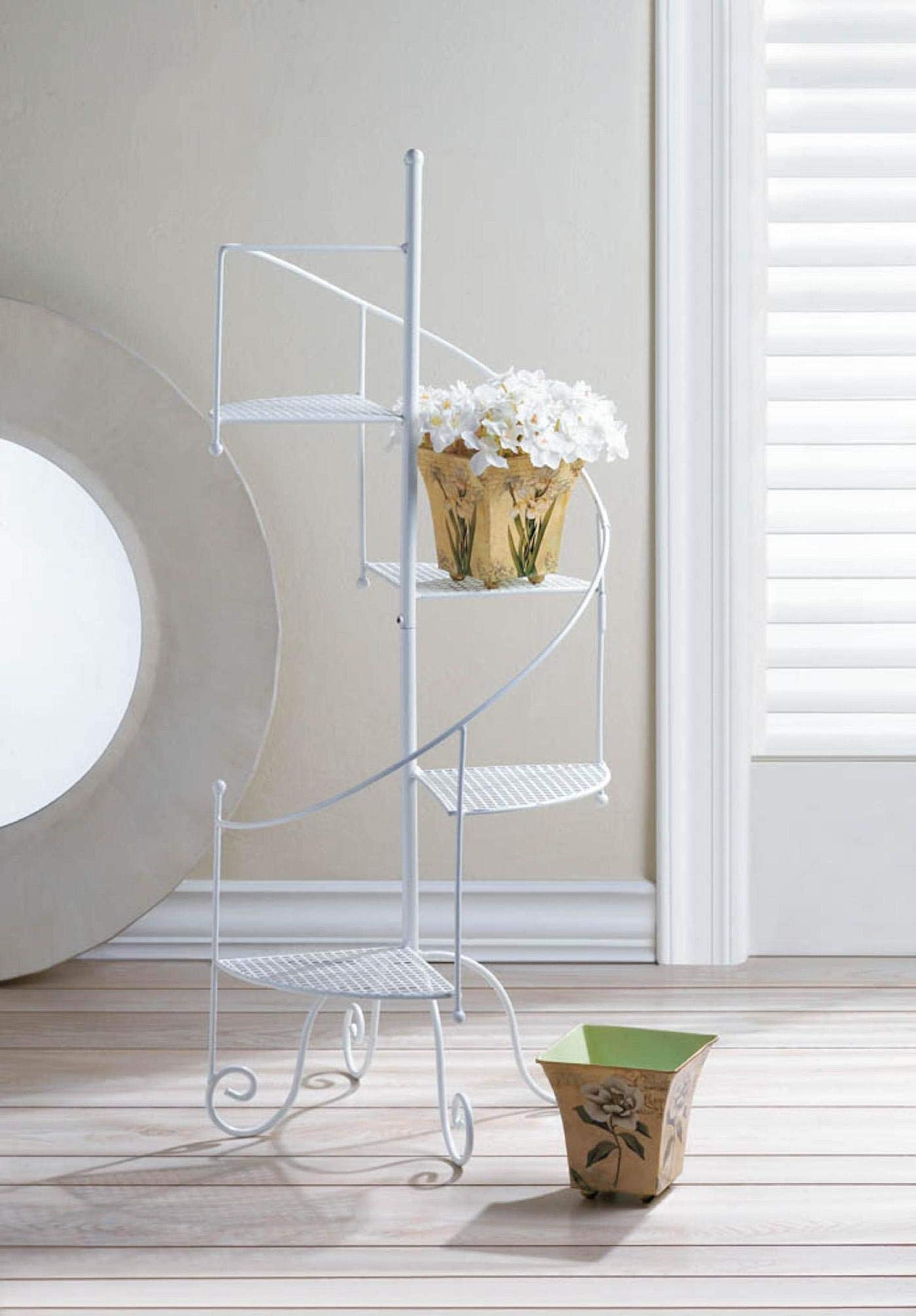 Amazon.com : WHITE SPIRAL SHOWCASE PLANT STAND : Patio, Lawn & Garden