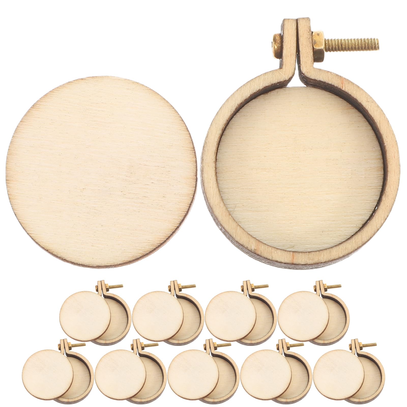 NUOBESTY 10 Sets Mini Embroidery Stretch Miniature Crossing Stitch Hoop for Crafts Mini Embroidery Circle Small Embroidery Ring Cross Stitch Wood Fashion Embroidery Supplies