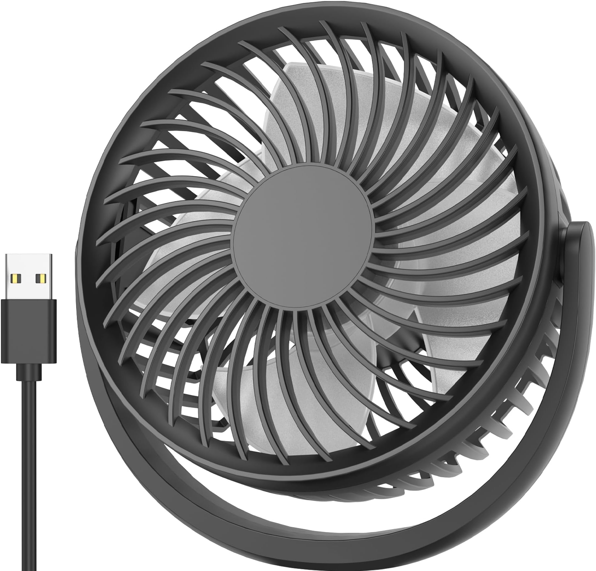 COMLIFE Small USB Desk Fan, Foldable and Powerful, Quiet Mini Table Fan for Home Office Travel, Black