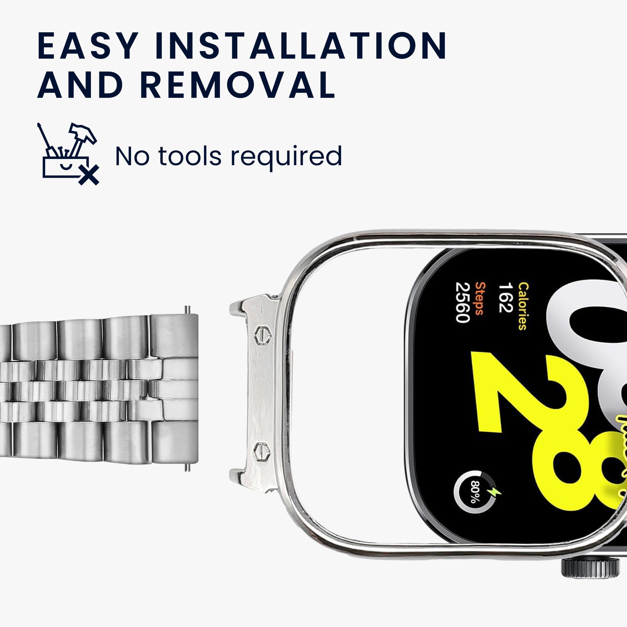 kwmobile Watch Strap Connecting Adapter Compatible with Xiaomi Redmi Watch 4 - For 20mm straps - 2x - No Tools Required - Image 4