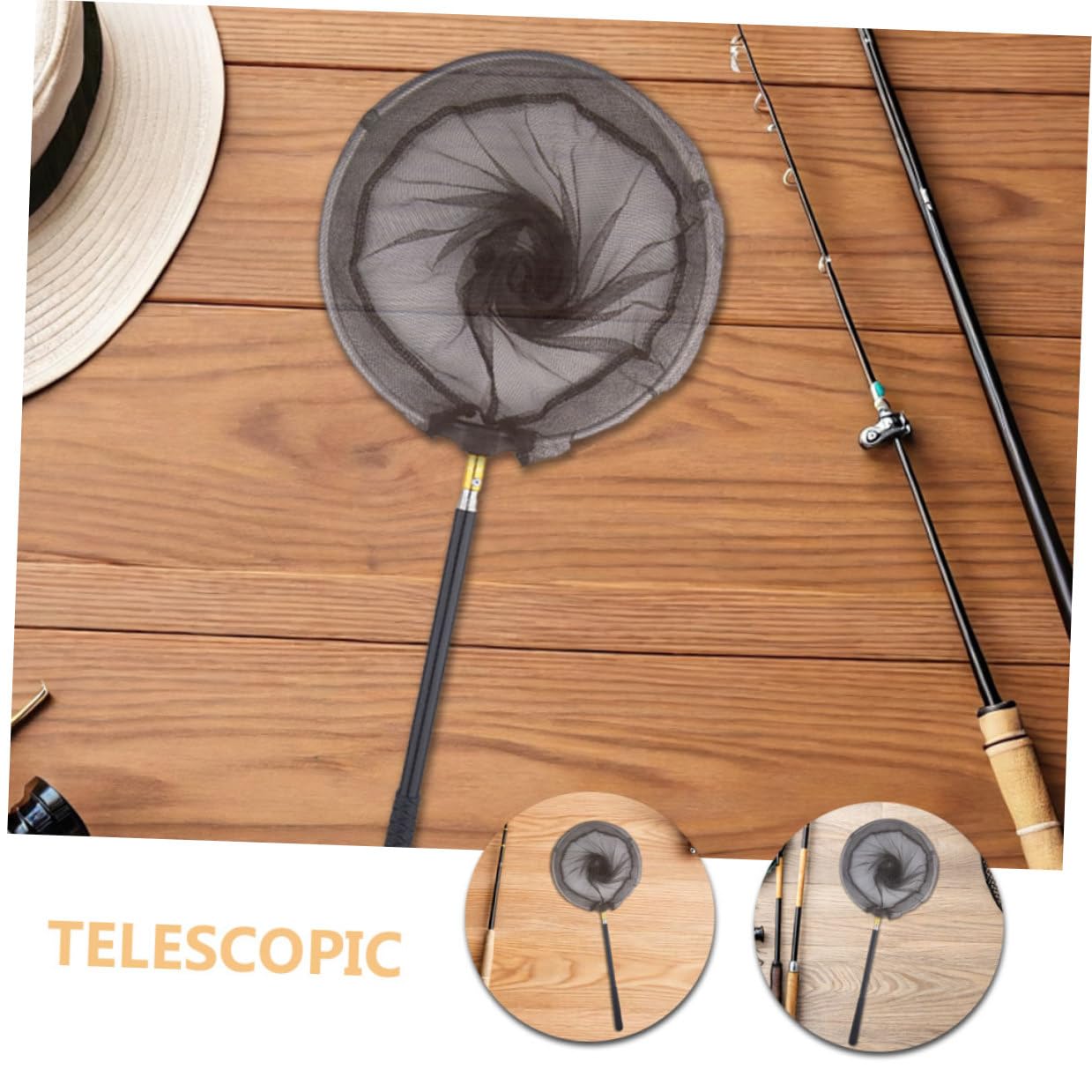 Mikinona 2 set Aste Telescopiche in Acciaio con Rete da Pieghevole per Rete Volanti per Rapida di Pesci e in e Spiaggia