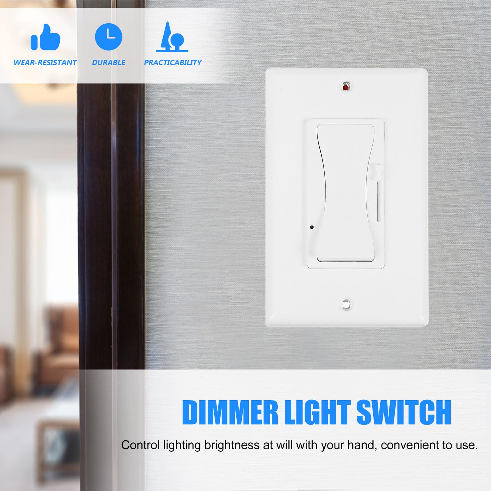 Elektrischer LED Schiebedimmer 600w Max mit Abs und Aluminiumlegierung Präzise Steuerung Geeignet für Gedimmtes Licht im Wohnbereich