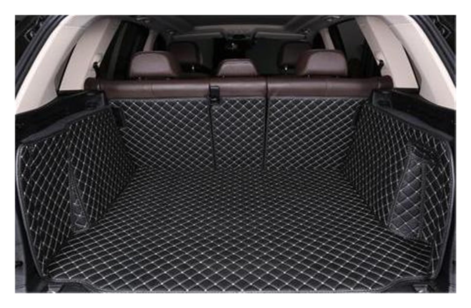 Tapis de coffre pour BMW Série 5 G30 G31 G38 en cuir noir et beige protection coffre voiture