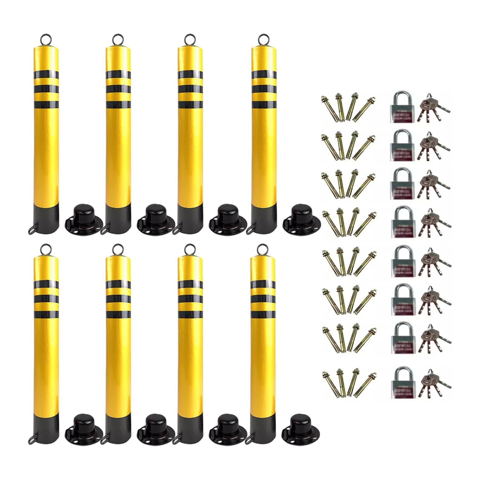 WOTZOV Neator Post Cone Driveway Caution Sign Detachable Traffic Neator Post Cone Garage/Hotel/Hospitals Entrance Reflective Posts,4 Pcs-80Cm/31.5In Tall,8 Pcs 80cm/31.5in Tall