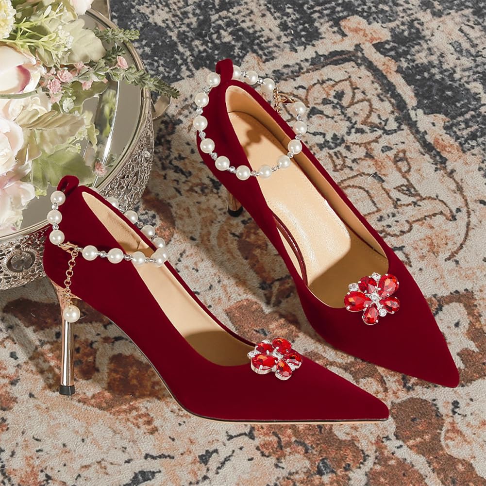 2 Pièces Pince à Chaussures Dorée Avec Strass - Boucles Nœud Papillon Amovibles Pour Talons Et Escarpins
