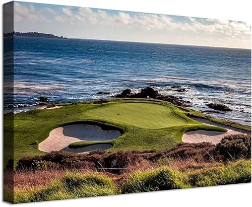 chenchenArt California Coastline - Lienzo decorativo para pared, campo de golf de Estados Unidos, decoración de pared para sala de estar,